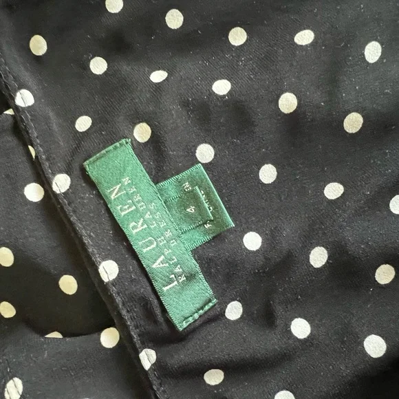 Ralph Lauren Black and White V-Neck Midi Dress - Picture 8 of 8